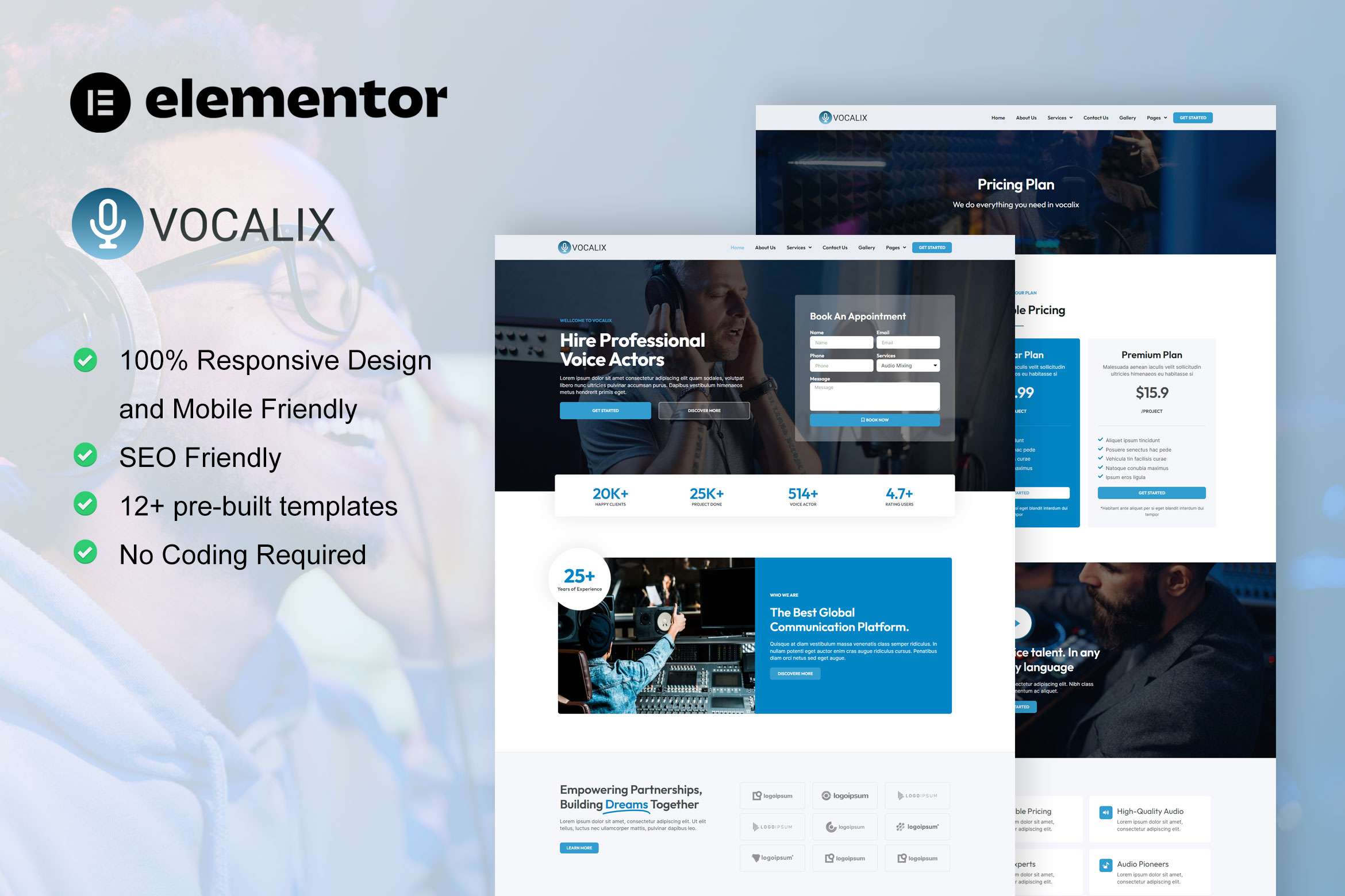 voice over website template