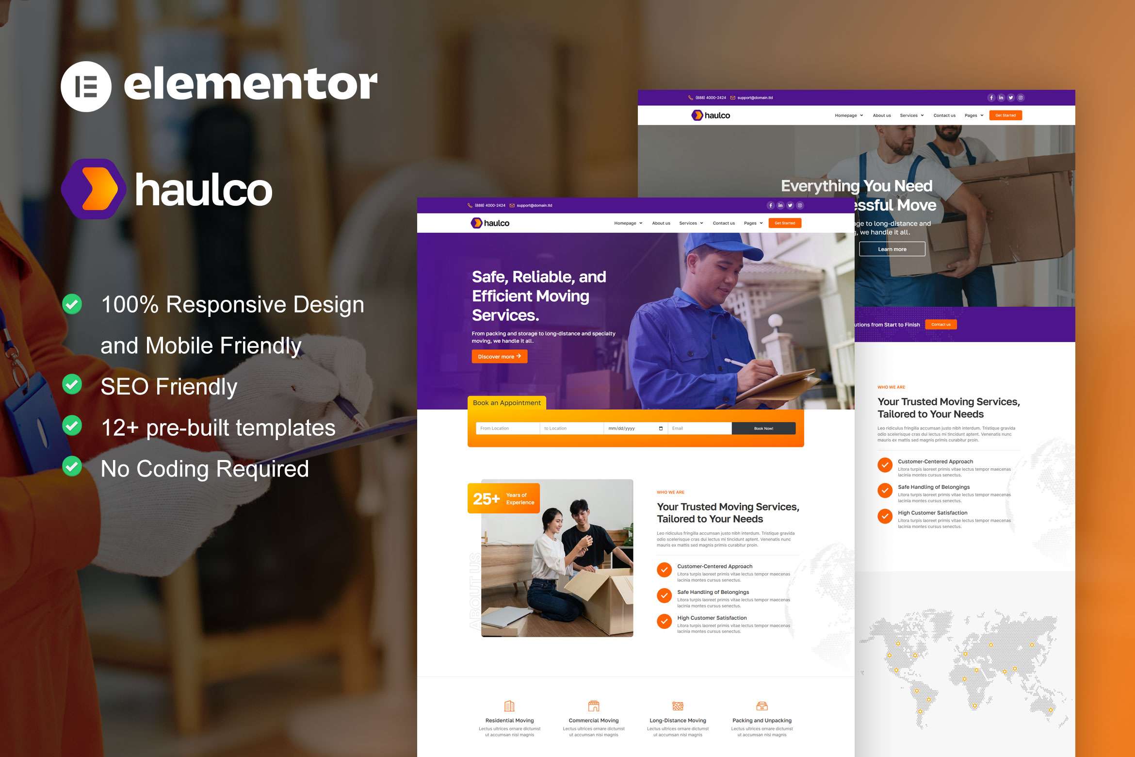 Moving Company Elementor Template Kit