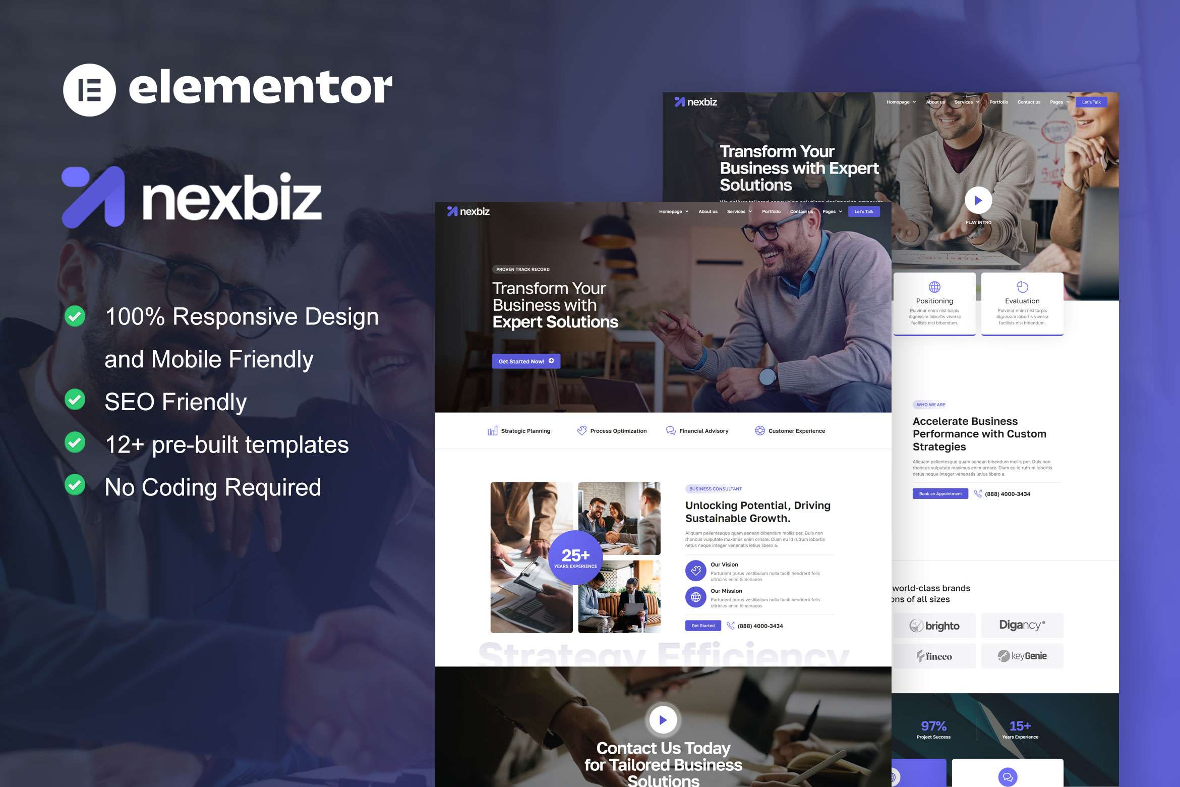 elementor template kit for business consulting