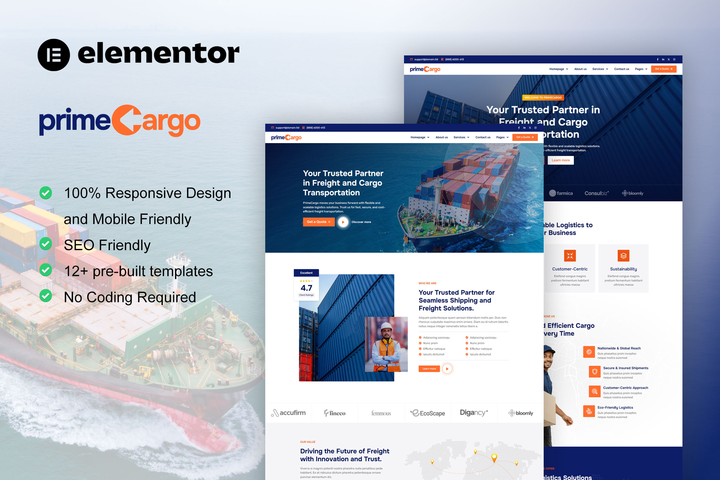 prime cargo logistics template kit